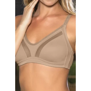 Büyük Beden Uyumlu Ten Tül Detaylı Günlük Sütyen, B,c Cup Balensiz Konforlu Sütyen