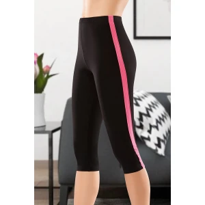 Çizgili Kısa Sporcu Kadın Kapri Tayt 0535
