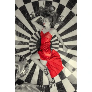 Dantelli Uzun Yırbrfaçlı Saten Gecelik Elbise String Takım Kırmızı (brf31512)