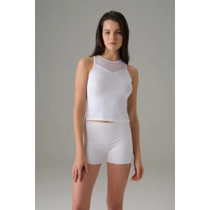 Doreanse Kadın Halter File Yaka Atlet Beyaz 9401