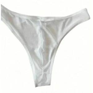 Erkek  Biyeli Beyaz Transparan Brazillian Slip