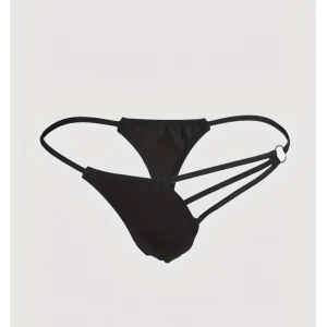 Erkek  Siyah Metalli Tanga İç Giyim