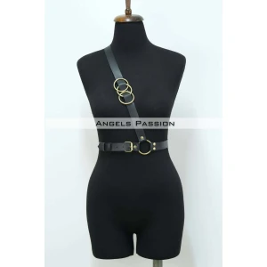 Göğüs Üzeri Tek Askılı Deri Bel Kemeri, Seksi Aksesuar - Brf1183_kopya(1)