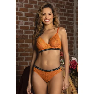 Golshan Gaudi Brazilian Slip, Kadın Dantel Brezilyan Turuncu Külot