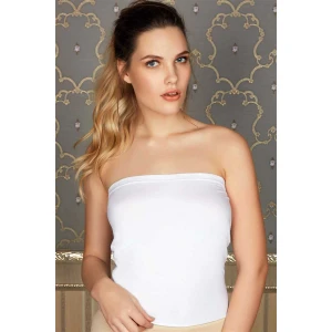 Kadın Pamuklu Askısız Straplez T-shirt