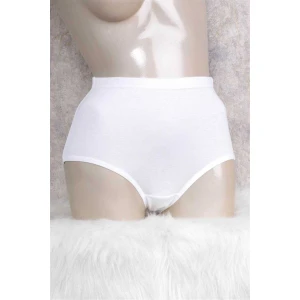 Kadın Pamuklu Ribana Yüksek Bel Geniş Bel Lastikli Külot