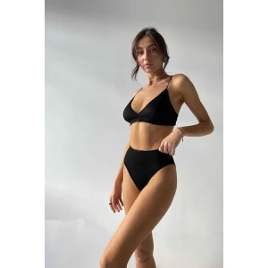 Kadın Siyah Yüksek Bel Dolgusuz Slip Takım