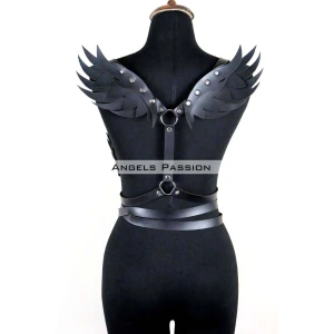 Kanatlı Detaylı Şık Göğüs Harness , Kanat Detaylı Deri Kemer - Brf1097
