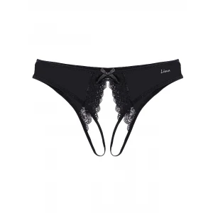 Özel Bölgesi Açık Büyük Beden Siyah Fantazi Külot