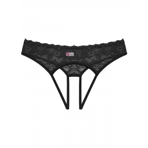 Özel Bölgesi Açık Kadın Siyah Fantazi Külot