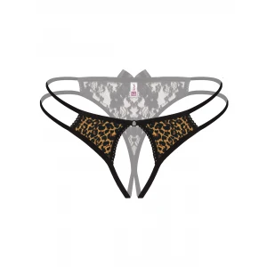 Özel Bölgesi Açık Leopar Desenli Fantazi Külot