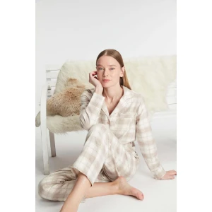 Pamuklu Uzun Kol Gömlek Pantolon Pijama Takımı