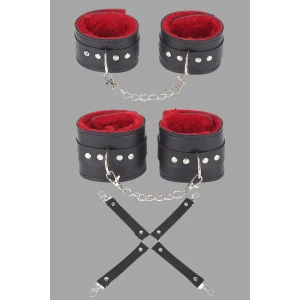 Siyah Kırmızı Harness Fantezi Aksesuar Set