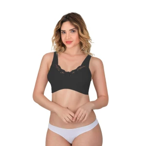 Siyah Mı Emay 181 B Dantelli Toparlayıcı Cotton Sütyen