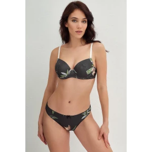Viskon Balenli Destekli Dolgulu Çiçek Baskılı Sütyen Ve Slip Takım