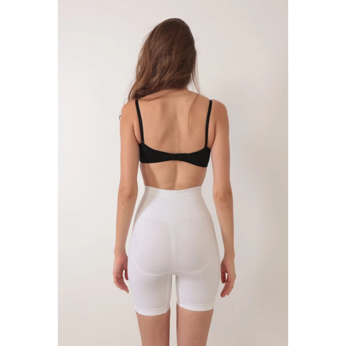 Beyaz Kadın Kalça Kaldırıcı Dikişsiz Korse - 760