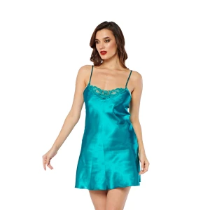 Yeşil Saten Gecelik - M-266