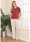 %100 Pamuklu Dokuma Çizgili Pijama Takımı