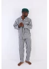 4007 Uzun Kol Çizgili Gaffur Erkek  Pijama Takım