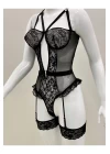 Afrodit Siyah Sexy Jartiyer Takım -1050