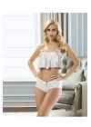 Beyaz Saten Babydoll Takım - 333-b