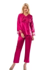 Fuşya Saten Pijama Takımı - 1595