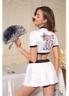 Kadın Seksi Beyaz Pon Pon Kız Fantezi Kostüm