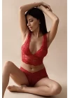 Kırmızı Bralet Dantelli Sütyen Takım 2 Li - 6255