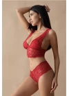 Kırmızı Bralet Dantelli Sütyen Takım 2 Li - 6255