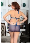 Saks Mavi Dantel Gecelik - 698