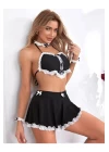 Seksi Fantezi Eteli Bustiyerli Hizmetçi Kostümü