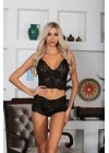 Siyah Bralet Dantelli Sütyen Takım 2 Li - 6510