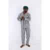 4007 Uzun Kol Çizgili Gaffur Erkek  Pijama Takım