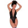 Siyah Dantelli Fantezi Bodysuit - 857