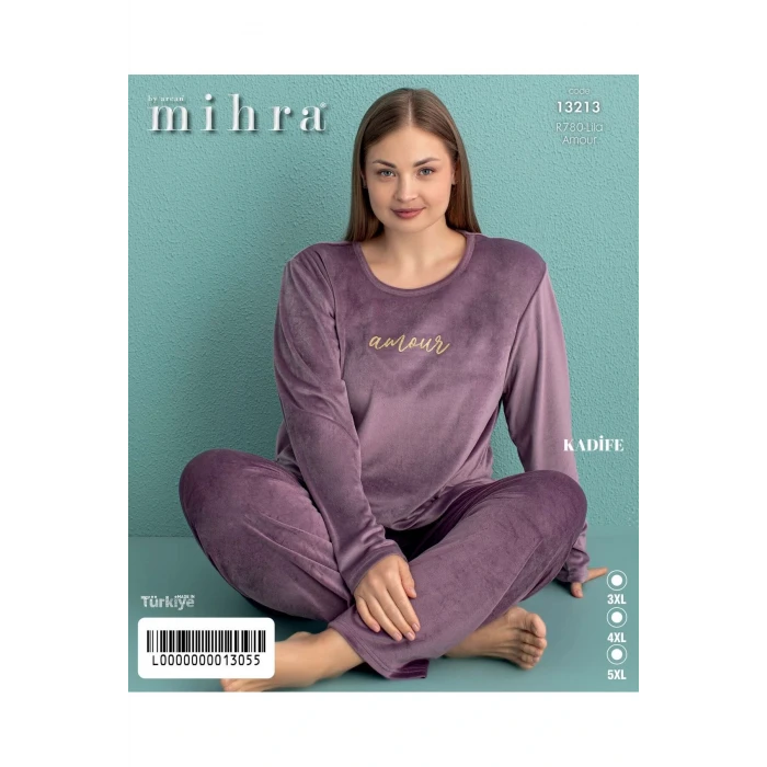 13213 Kadın Kadife Uzun Kol Pijama Takımı