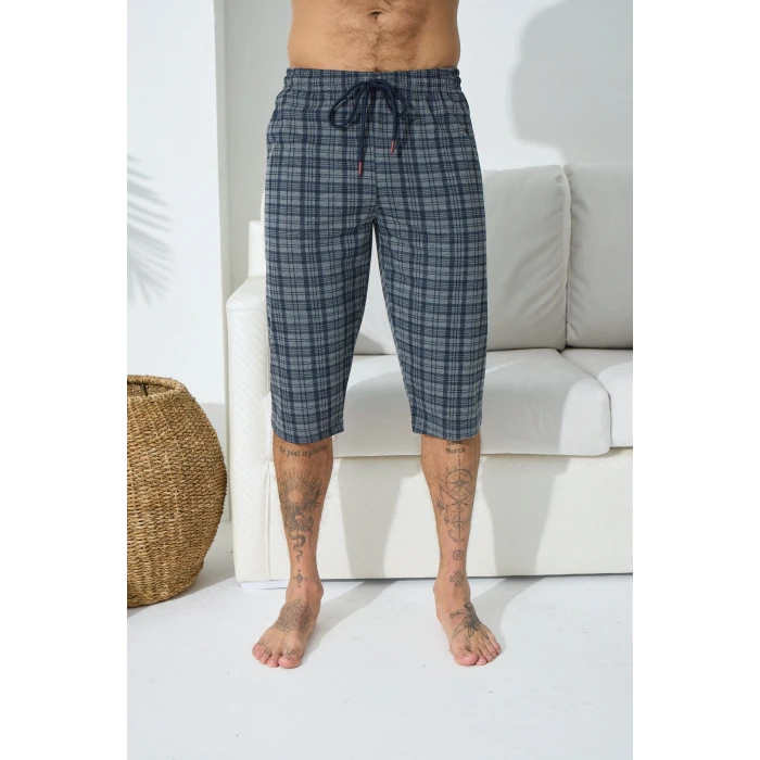 195 Erkek  Ekose Tek Kapri Şort