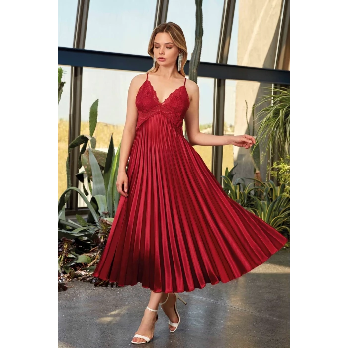 7115 Bayan Uzun Saten Gecelik