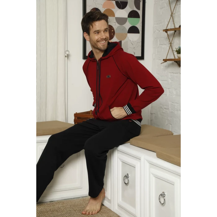 7208 Erkek  Kapişonlu Eşofman Takım