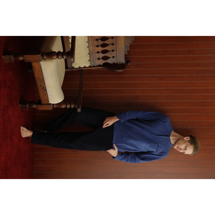 7306 Midi Yaka Polar Uzun Kol Pijama Takım