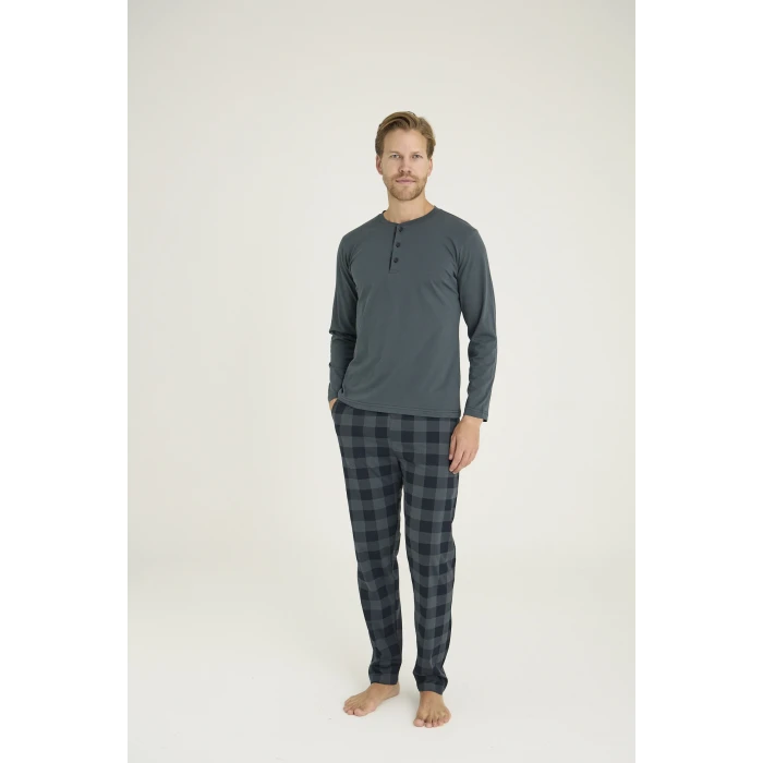 9221 Erkek Midi Yaka Pijama Takım