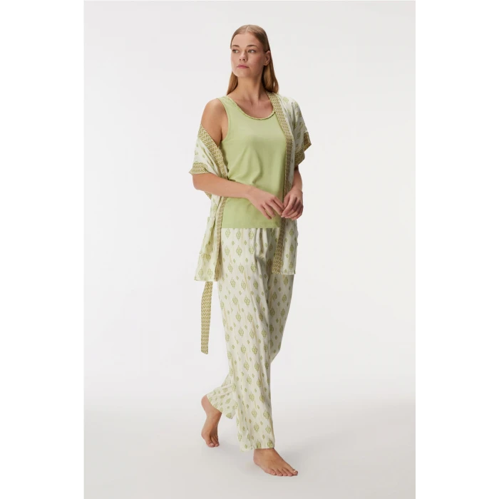 Anıl 11421 Kadın Sabahlık, Atlet Ve Pantolon Takım