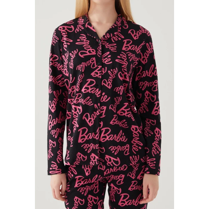 Barbie 1767-s Kadın Gömlek Yaka Pijama Takımı