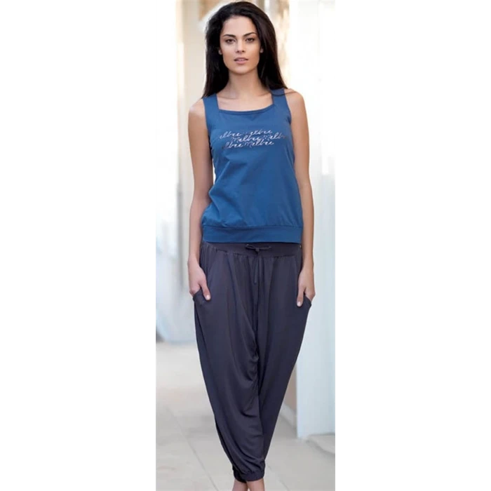 Bayan Yazlık Poly Şalvarlı Pijama 21519
