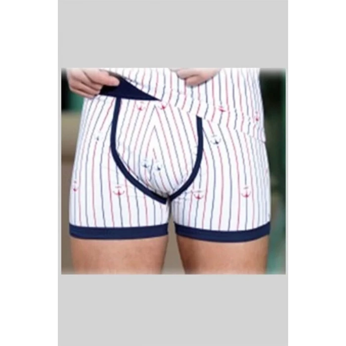 Berrak Çapa Ve Çizgi Baskı Erkek  Boxer 1107