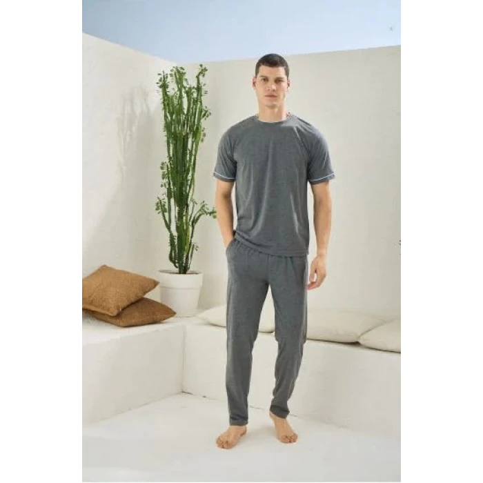 Erkek 2092 Erkek  O Yaka Pijama Takım