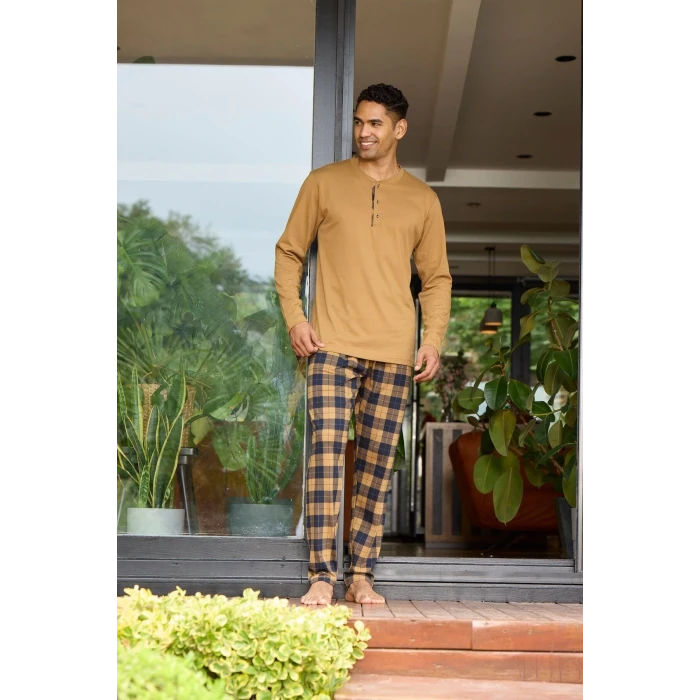 Erkek 6020 Erkek   Midi Yaka Pijama Takımı