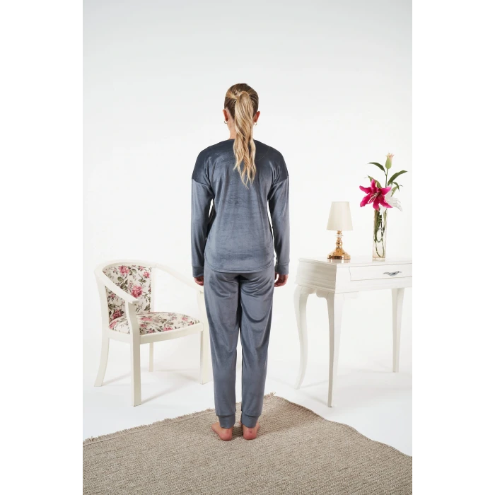 Estiva 25383 Uzun Kol Kadife Pijama Takımı