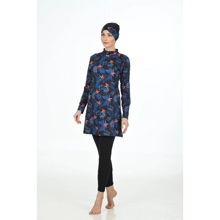 Fantasy 3315 Bayan Yaprak Desenli Tesettür Mayo