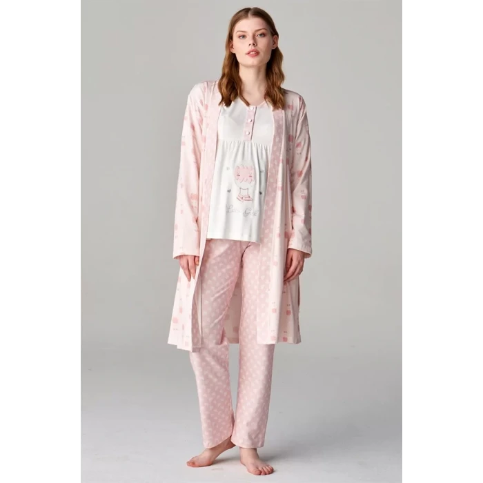 Feyza 4677 3lü Lohusa Pijama Takımı
