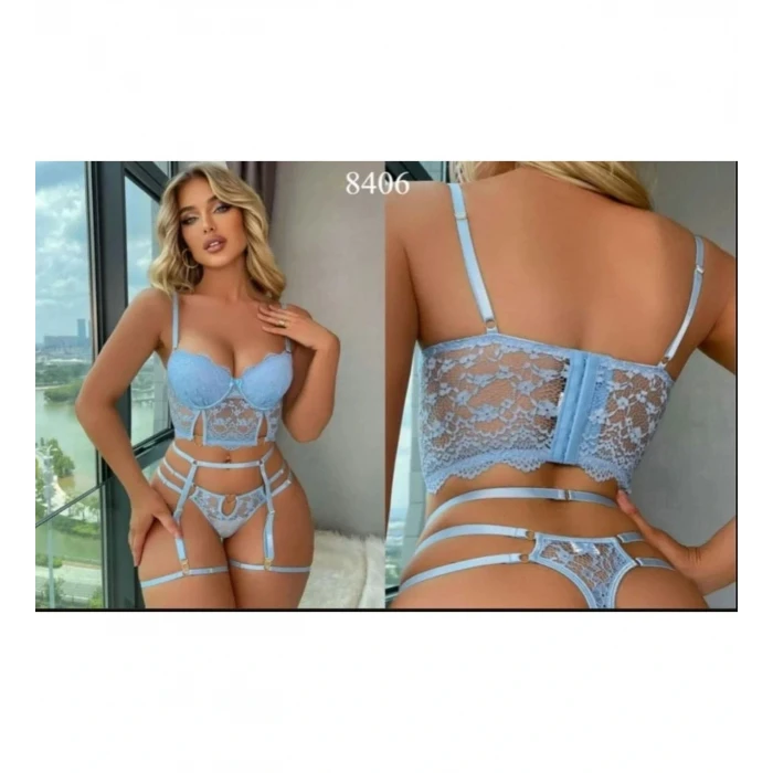 For Dreams 8406 Seksi Siyah Büstiyerli Takım